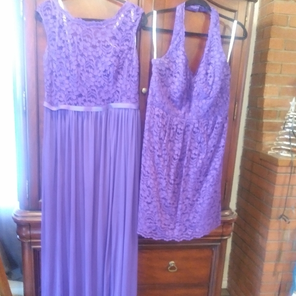David's Bridal purple long or short dress - Picture 3 of 3
